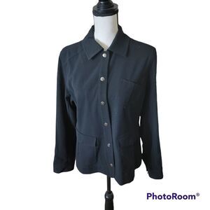 Chico's Black Snap Jersey Knit Shacket. Size 1.